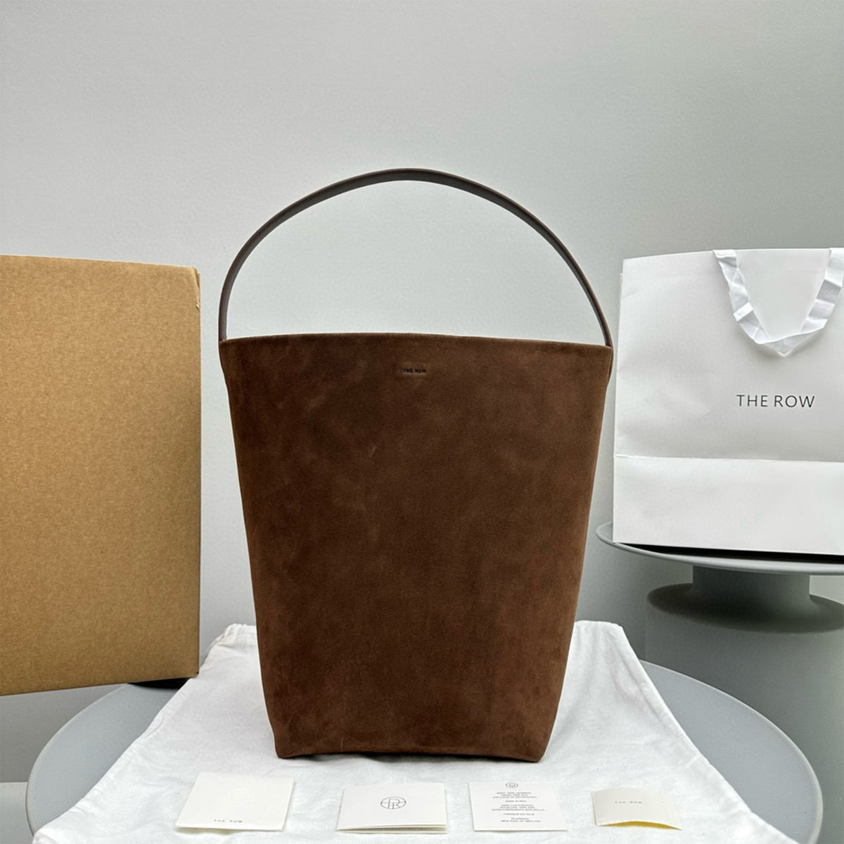 THE ROW Women's Fashion Solid Color Tote Leather Bucket Bag Casual Handbag Ngvp #97771