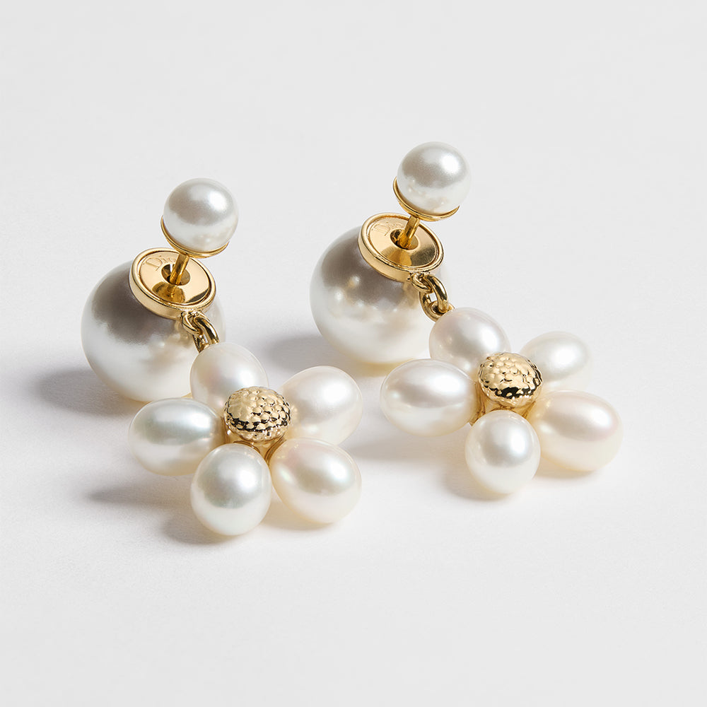 DIOR Dioriviera Dior Tribales Earrings Gold-Finish Metal White Resin Pearls and Freshwater Pearls #385416