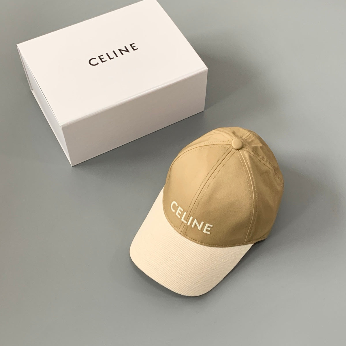 Celine Men's Women's Fashion Retro Letter Embroidery Baseball Cap Solid Color Casual Duck Tongue Hat #75295