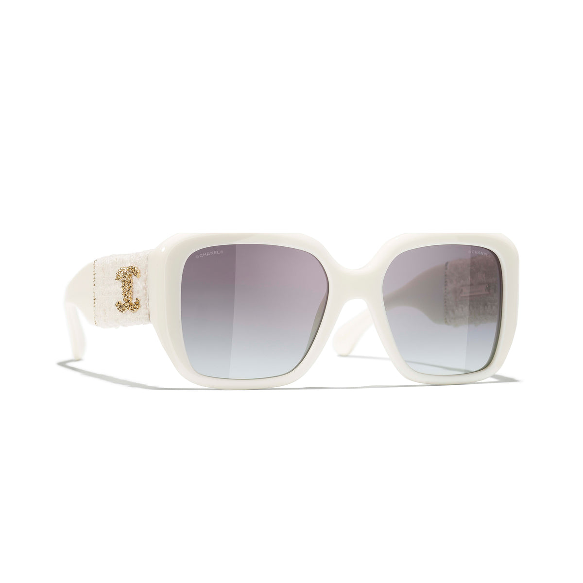 Chanel Men's Women's Solid Color Mirror Legs Logo Logo Casual Square Frame Sunglasses #98345