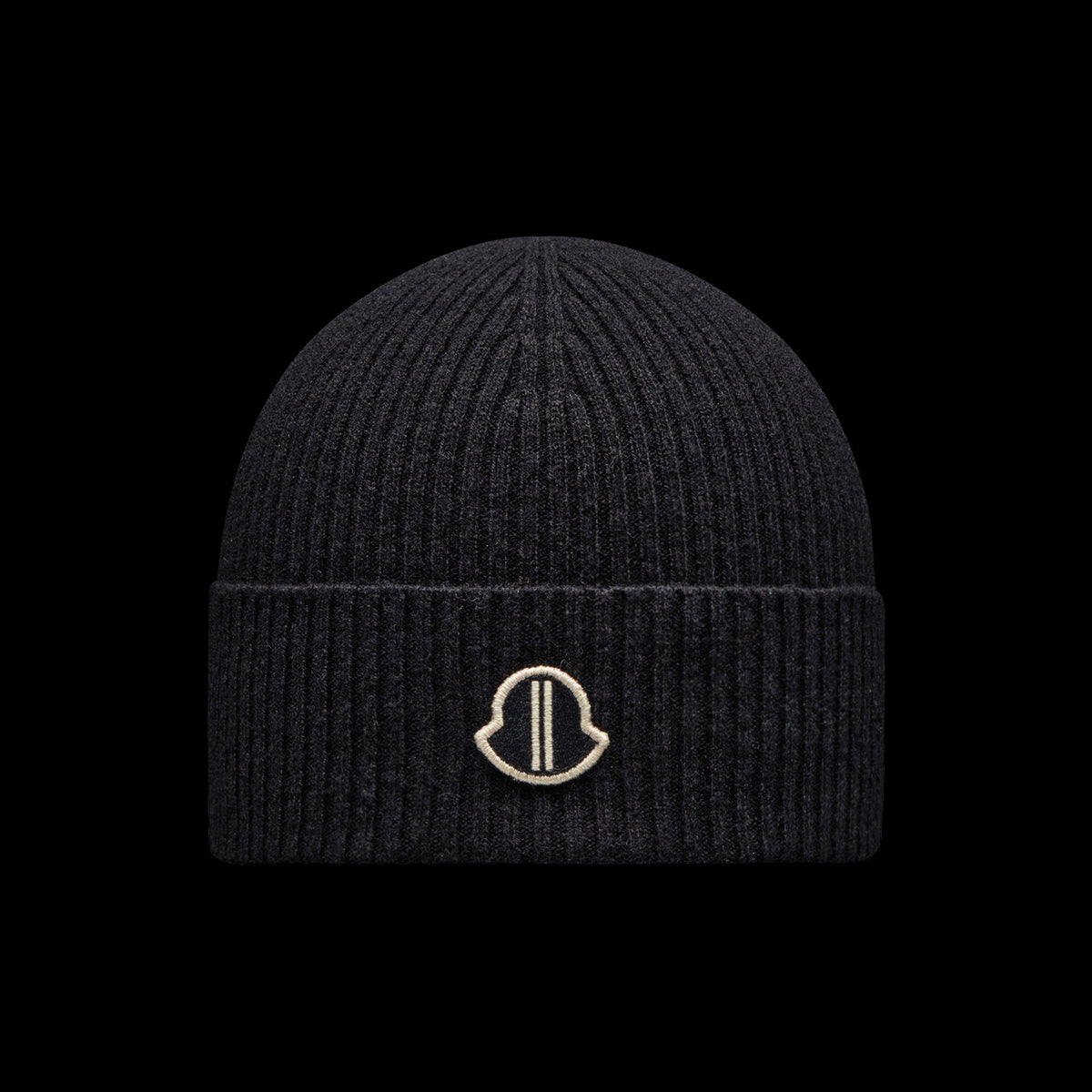 Moncle X Rickowen Men's and Women's Black Cashmere Pompom Hat Cap #97923