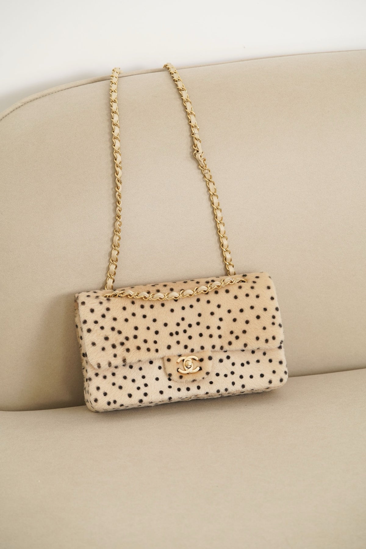 Chanel Leopard Print Polka Dot Flap Bag #394326