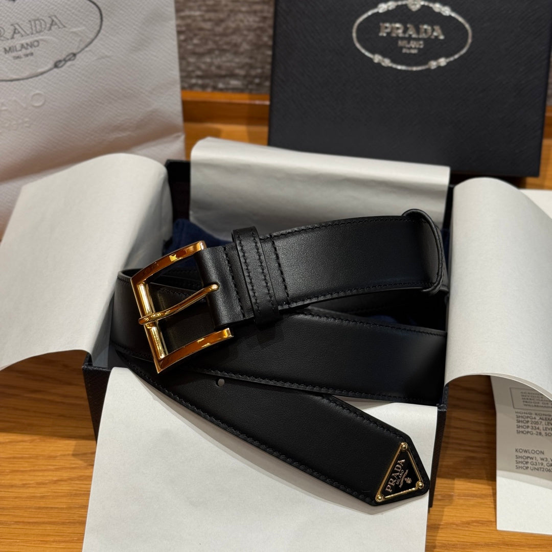 Prada Logo Calfskin Belt 35mm #387964