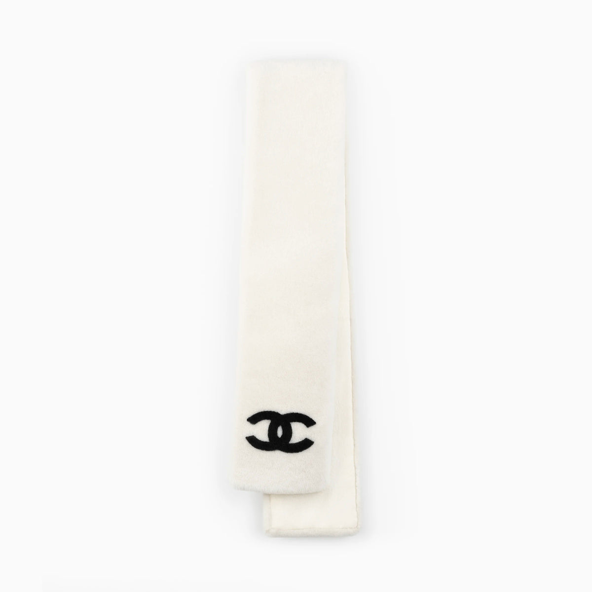 Chanel Women's Winter Reversible Shearling Sheep Leather Scarf Earmuffs #97346