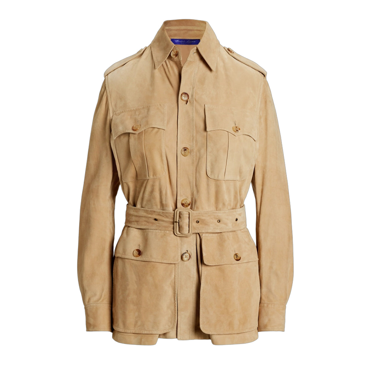 Ralph Lauren Gabbie Slim Fit Cashmere Leather Outdoor Jacket Women's Fall And Winter Belt Single-breasted Lapel Leather Jacket Windbreaker Ngvp #2247