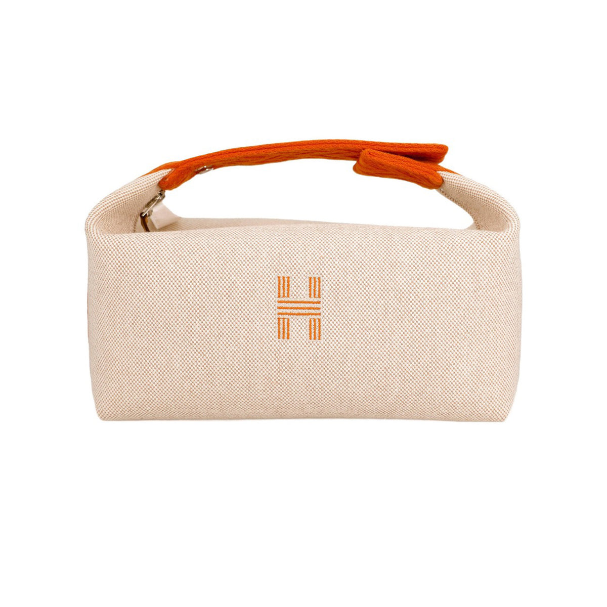 Hermes Color Blocking Large Leather Woven Belt Splicing Handbag Makeup Bag  Bags #71247