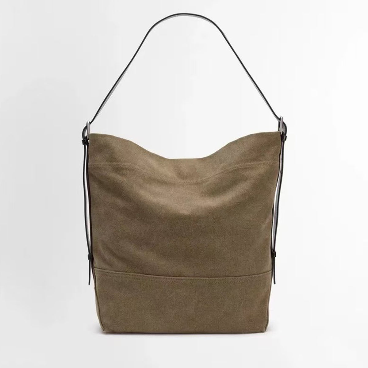 Lemaire Women's Canvas Adjustable Shoulder Strap Tote Bag Fashion Trend High Street Cowboy Splicing Large Capacity Handbag Shoulder Bag Ngvp #2432
