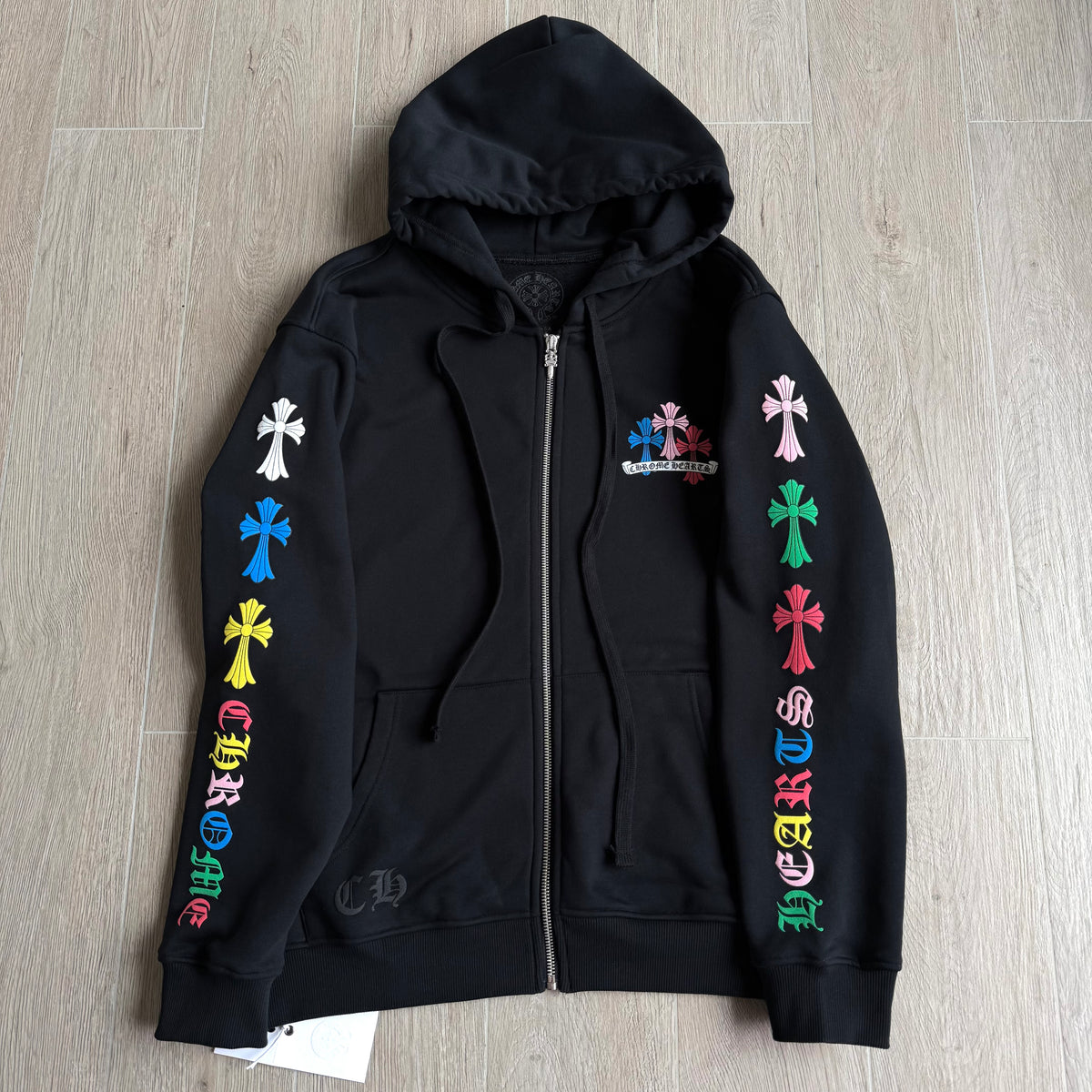 Chrome Hearts Classic 925 Silver Zipper Pull Colorful Zip Sweatshirt #333188