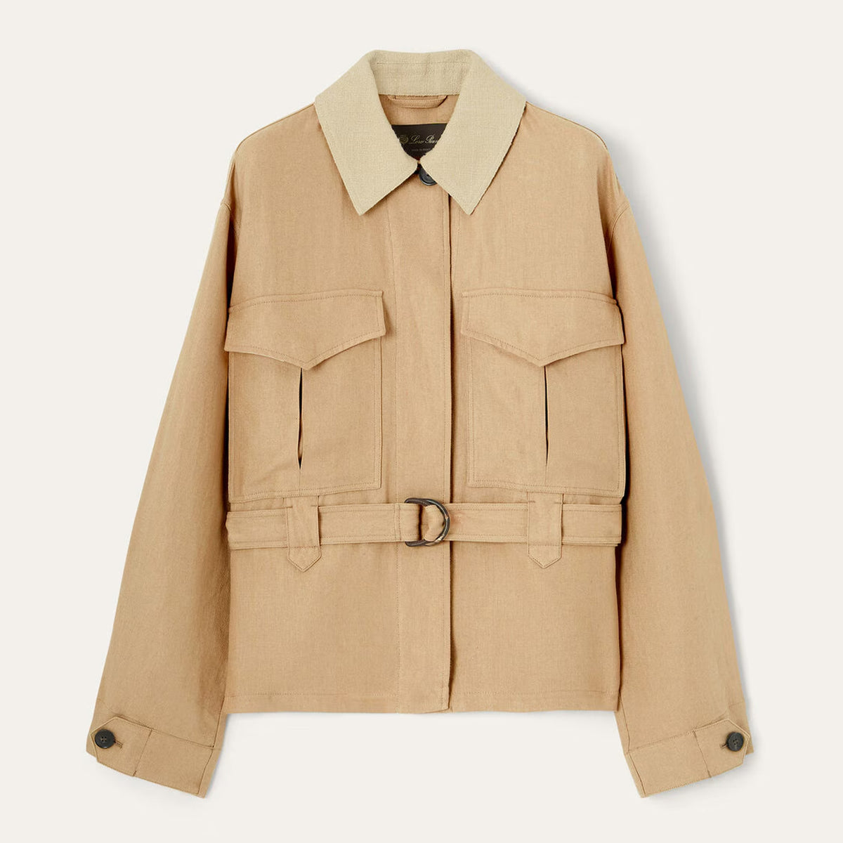 Loro Piana Dillon Women's Jacket Spring And Autumn Apricot Lapel Button Belt Jacket Fashion Elegant Casual Jacket Ngvp #2419