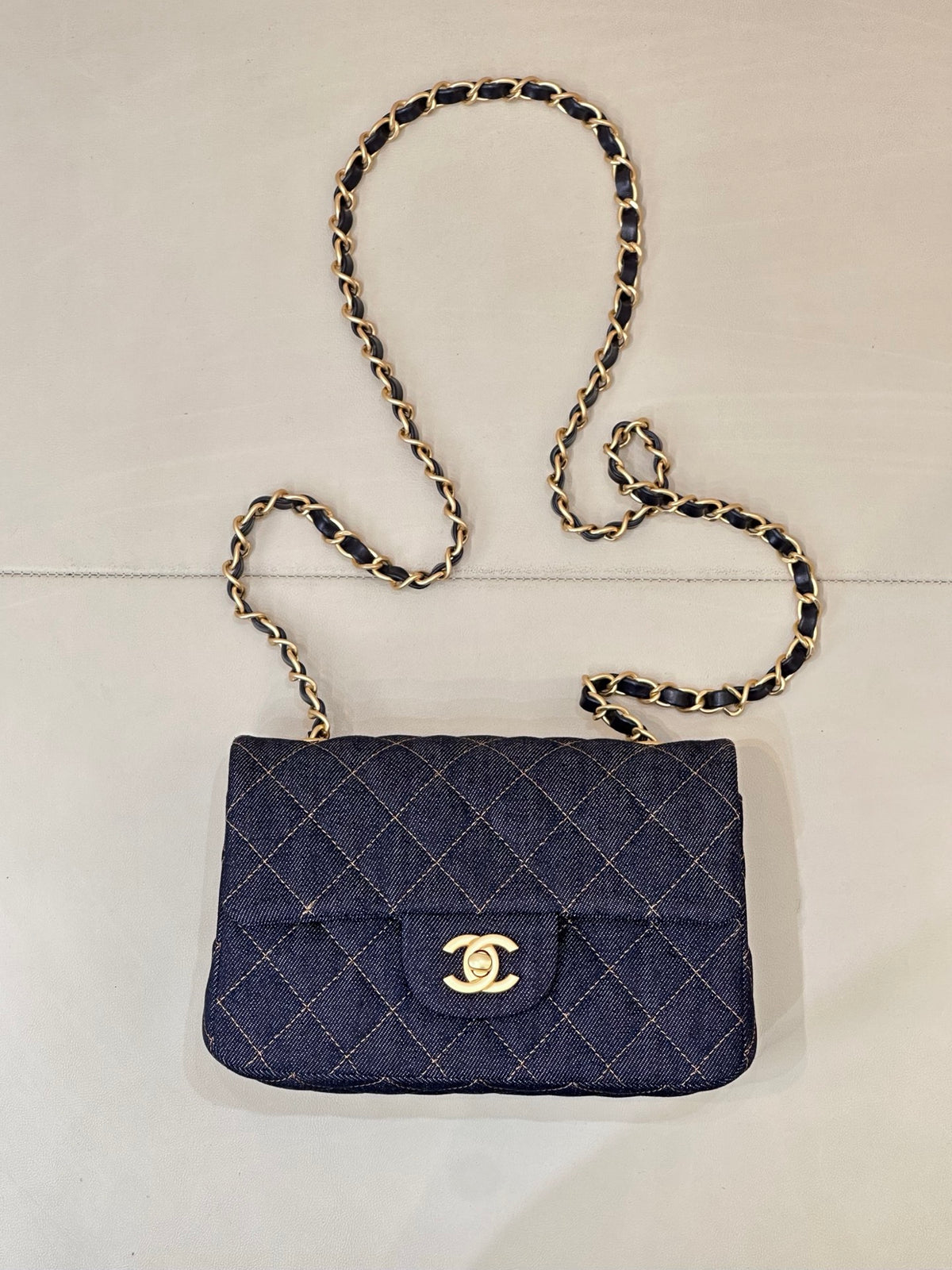 Chanel Classic Quilted Denim Bag