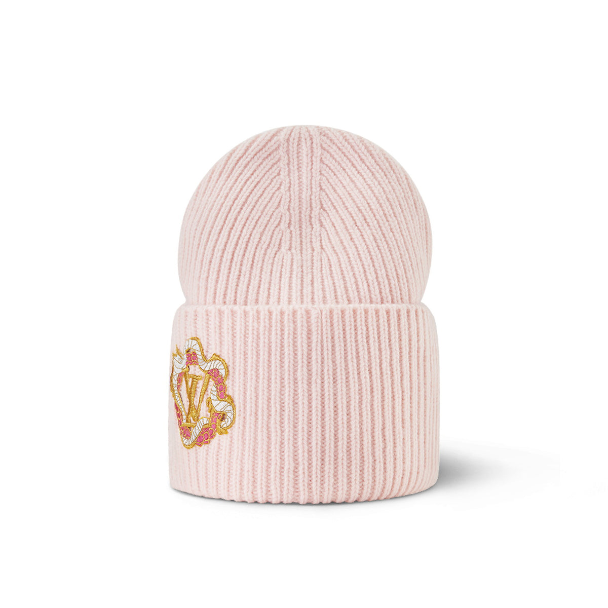Louis Vuitton Women's Autumn and Winter Embroidery Pan Long Patch Logo Pink Woolen Fleece Hat Scarf Set #98115