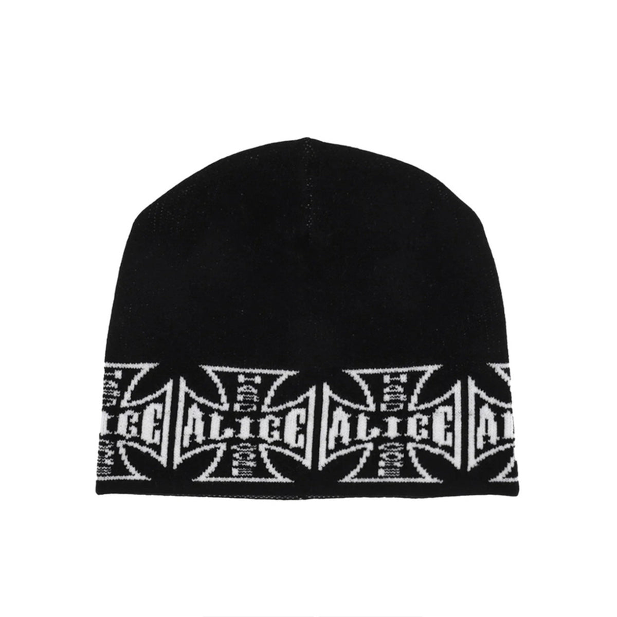 Alice Hollywood Black And White Cross Logo Imperial Cold Cap Knitted Cap Opium Wind Playboi Men Women Fall And Winter Fashion Accessories Ngvp #1884