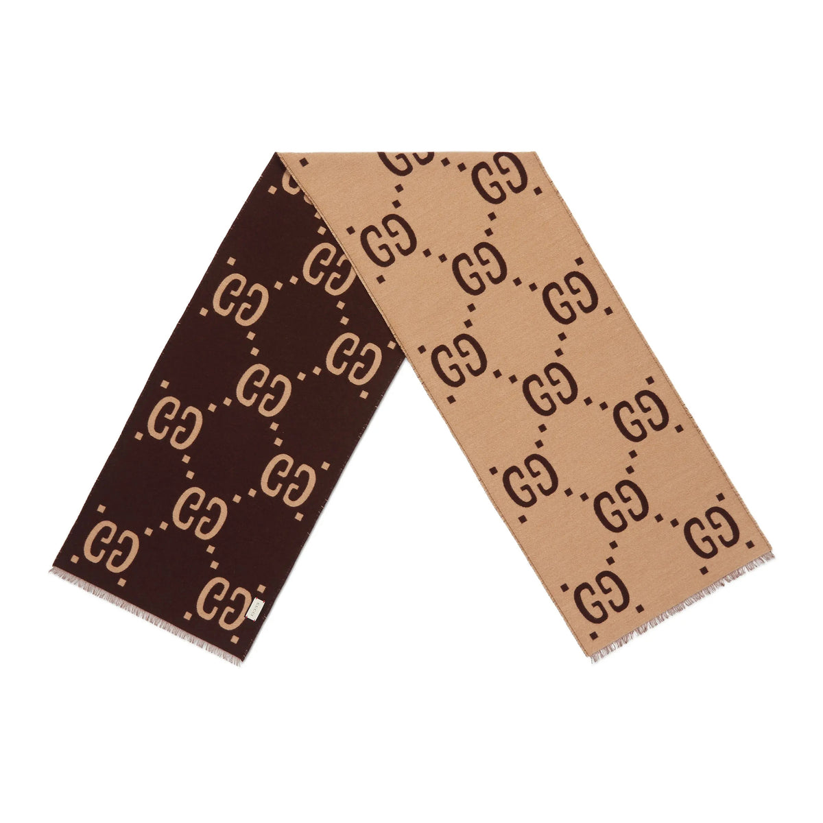 Gucci Men's and Women's GG Wool Blend Fringe Scarf #72983