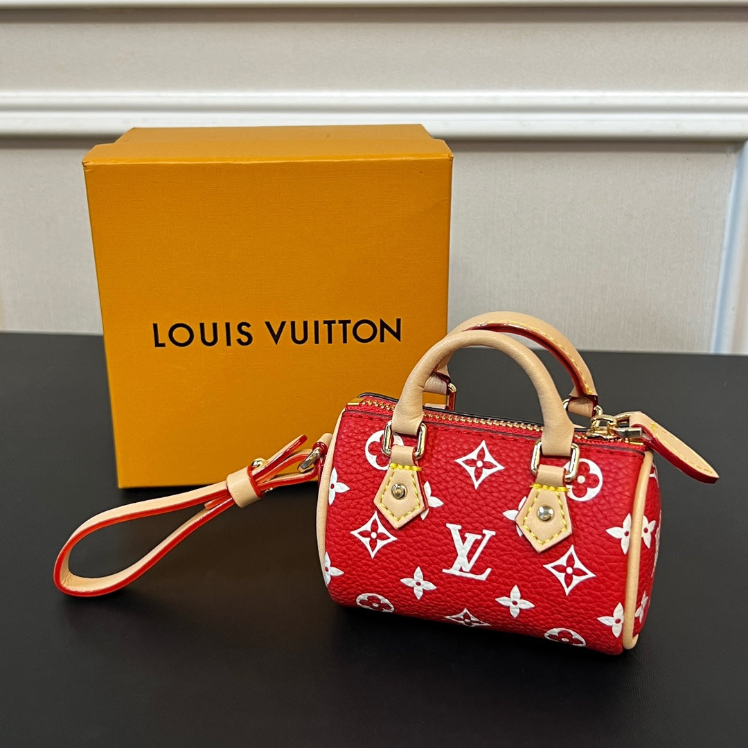 Louis Vuitton Men's Women's Mini Pillow Bag Pendant Old Flower Print Checkerboard Checkerboard Accessory #98156