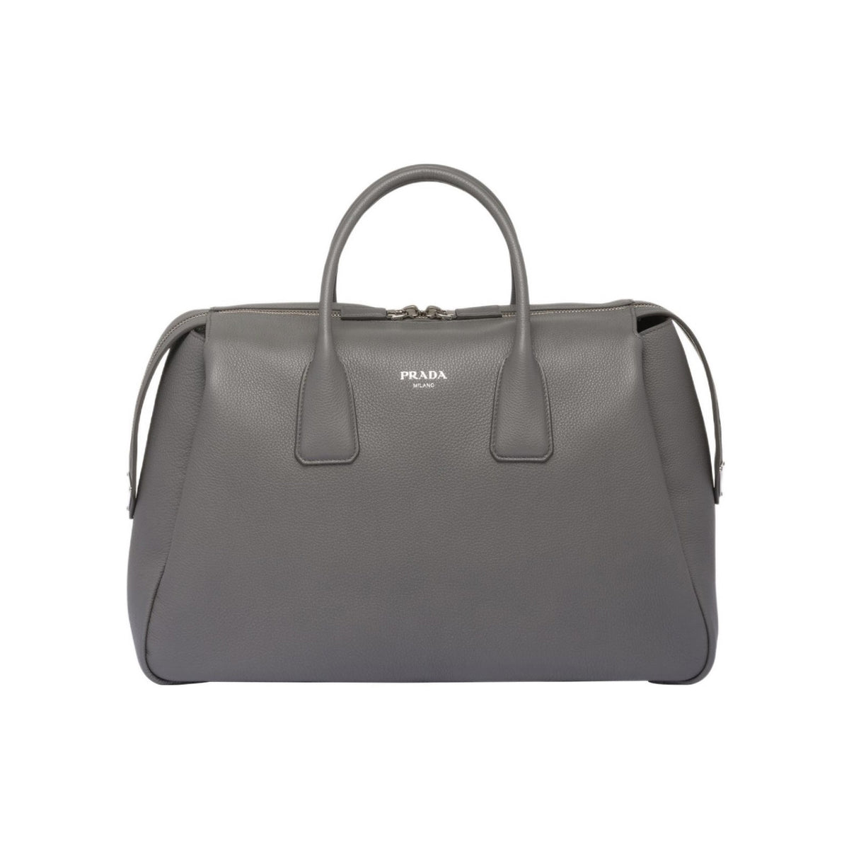 Prada Men's Solid Color Monogram Logo Zipper Closure Leather Tote Travel Bag Bags #72919