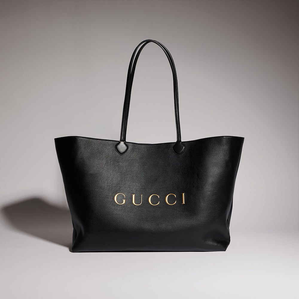 GUCCI Gucci NY Large Tote Bag in Black Leather #387140