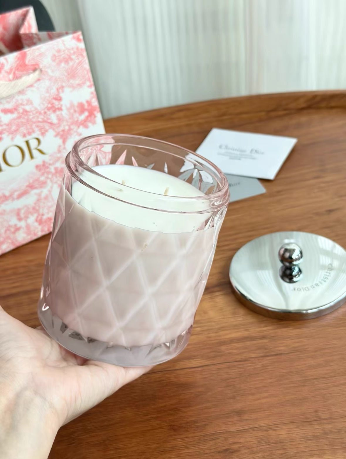 Toile de Jouy Faceted Glass Scented Candle