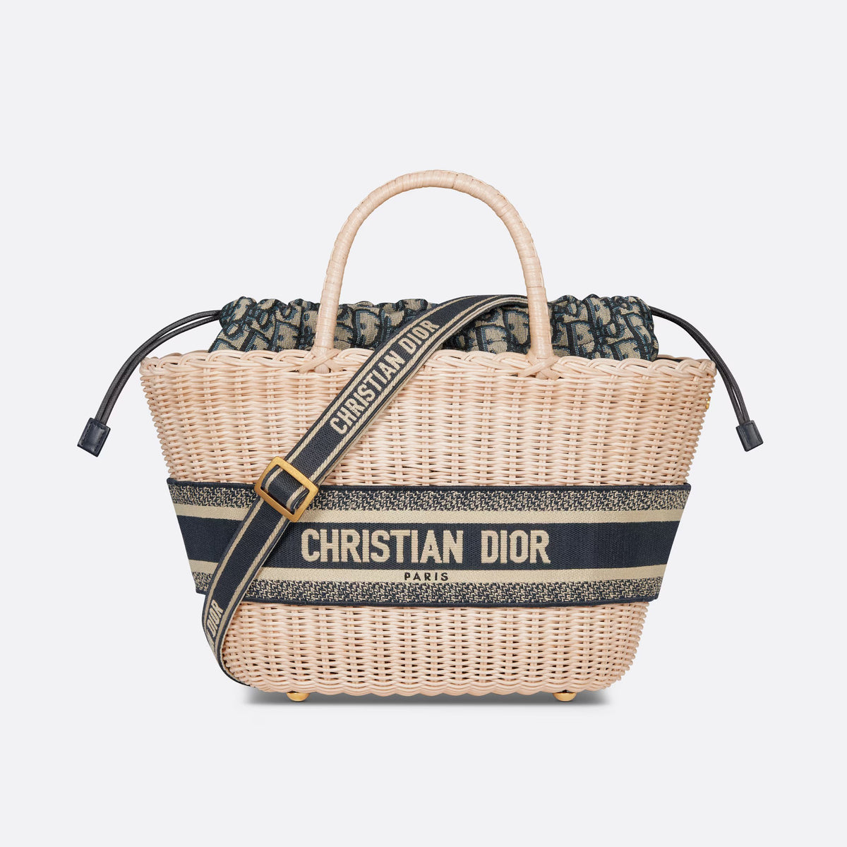 Dior Women's Detachable Adjustable Shoulder Strap Qblique Printed Fabric Patchwork Wicker Single Shoulder Crossbody Handbag Bag Bags #99861