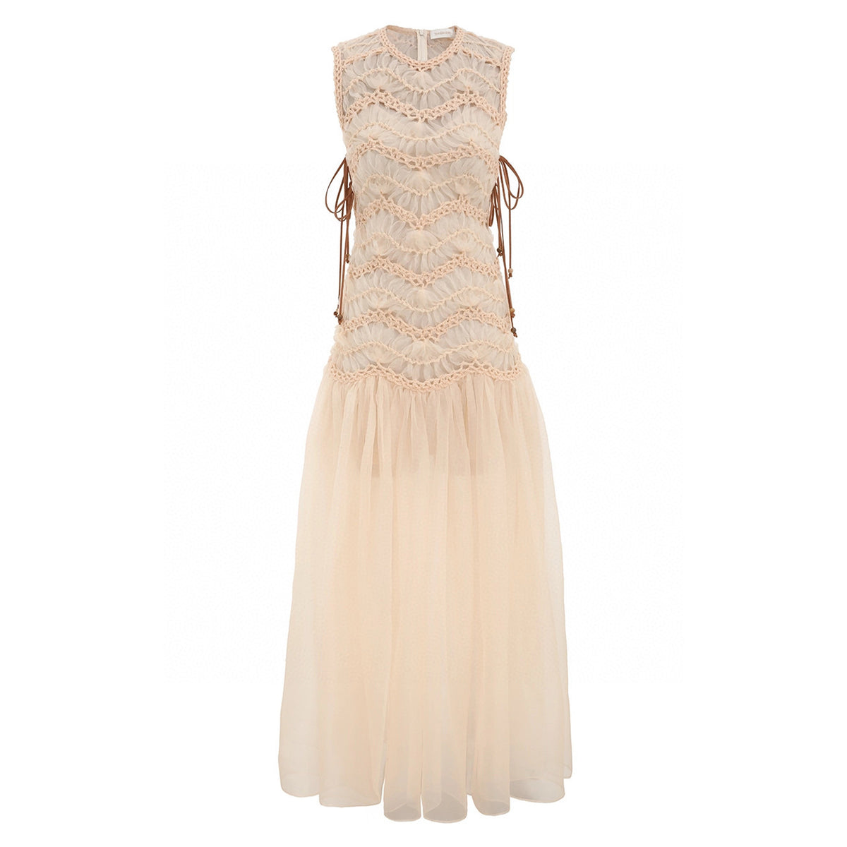 Zimmermann Women's Spring And Summer Pleated Sleeveless Vest Dress Fashion Temperament Elegant Long Tulle Dress Dresses Ngvp #1891
