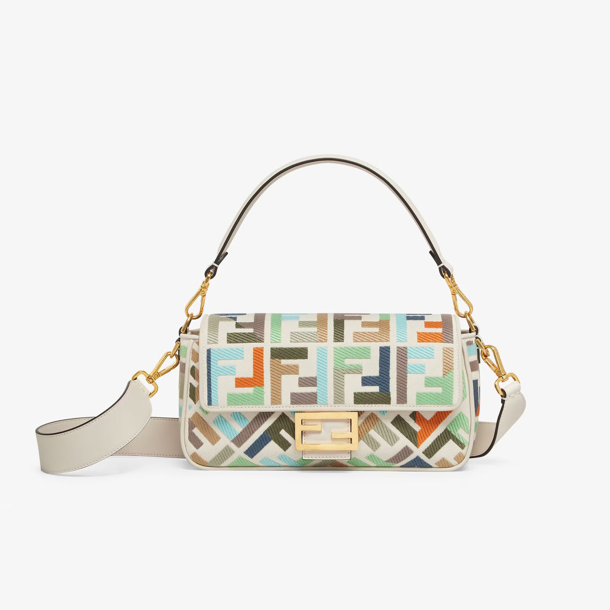 FENDI  Green Rectangular Shoulder Strap Bag #57586