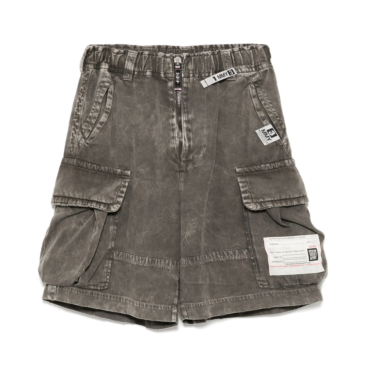 Maison Mihara Yasuhiro Men's Faded Effect Work Pants Summer Vintage Loose Zipper Large Pocket Shorts Ngvp #1921