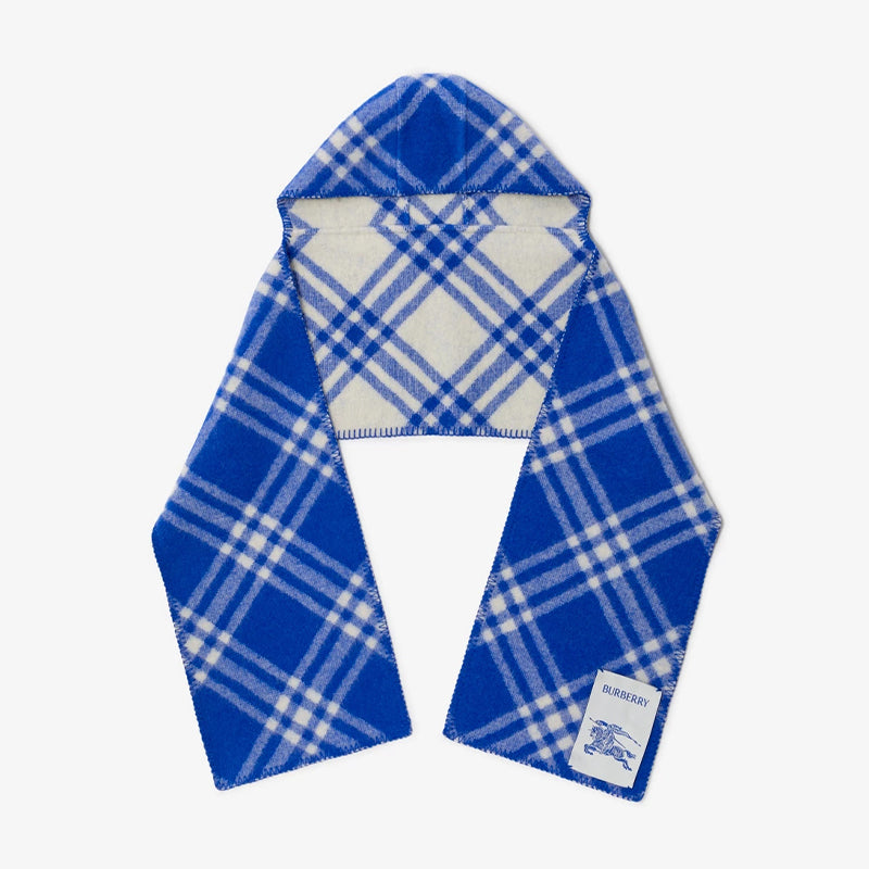 Burberry Men Women Fashion Warm Solid Color Check Wool Hooded Scarf #98275