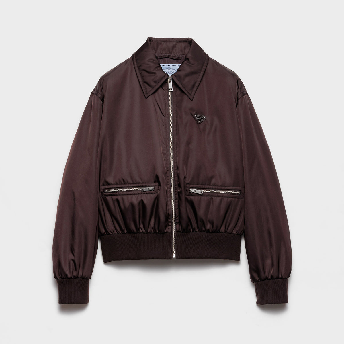 Prada Men's And Women's Spring/Fall Fashion Casual Solid Color Zipper Pocket Collared Long Sleeve Jacket #78485