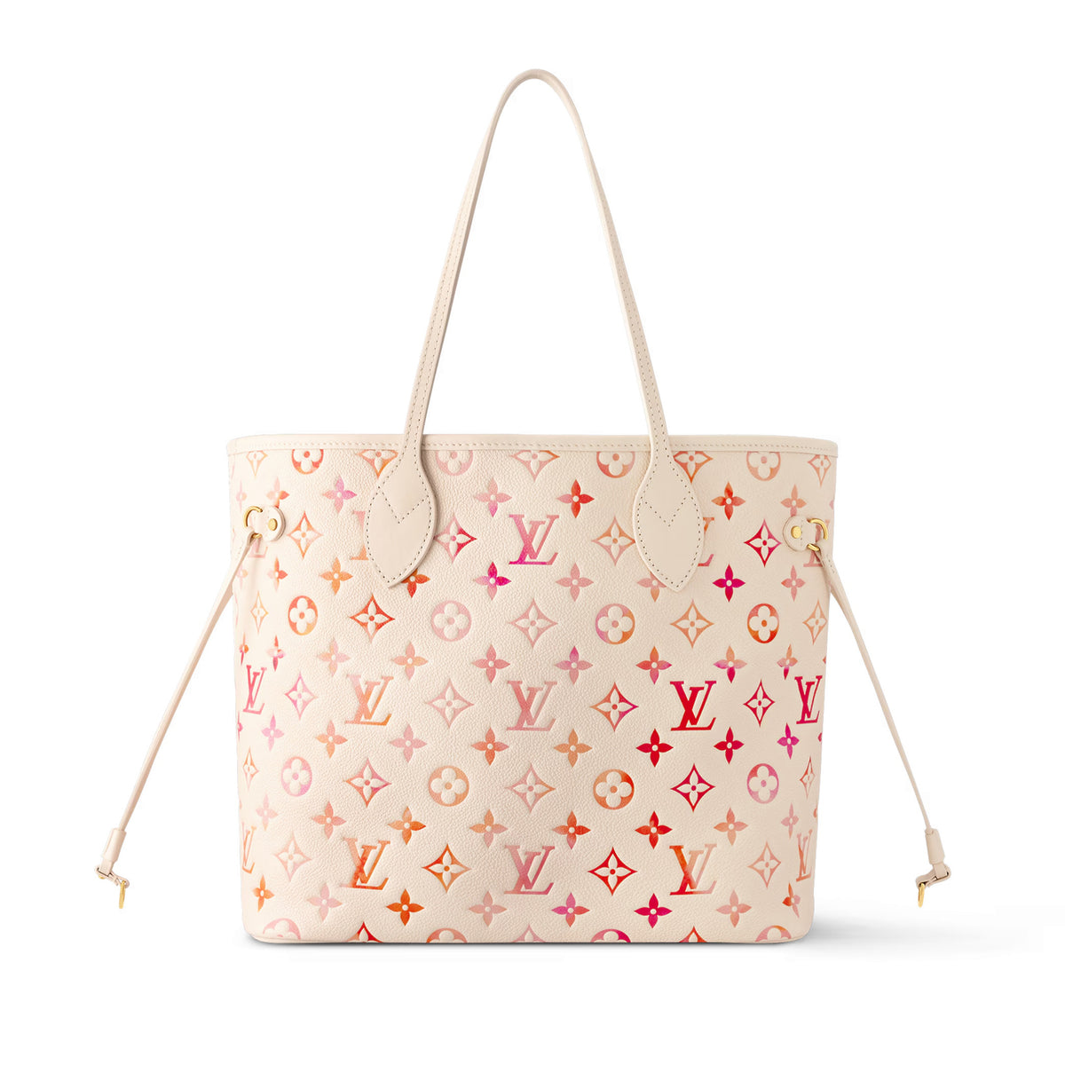 Louis Vuitton NEVERFULL Women's Pink Letter Logo Grained Cowhide Leather Shopping Bag Shoulder Tote Bag Bags #72634
