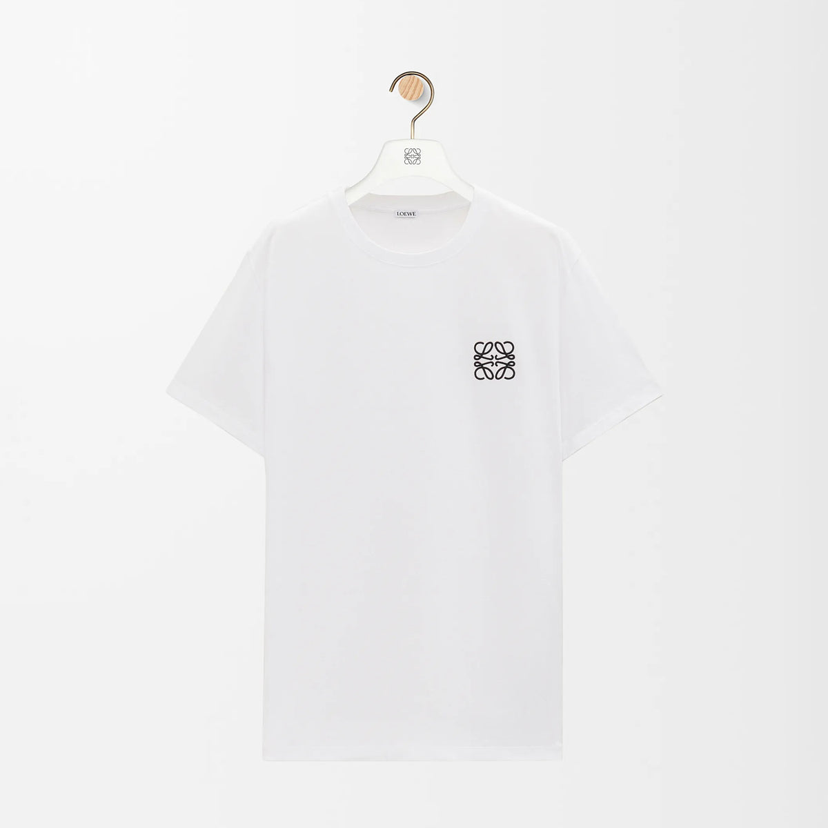 Loewe Men's Summer Embroidered Logo Pattern Round Neck Solid Color Cotton Short Sleeve T-Shirt #75589