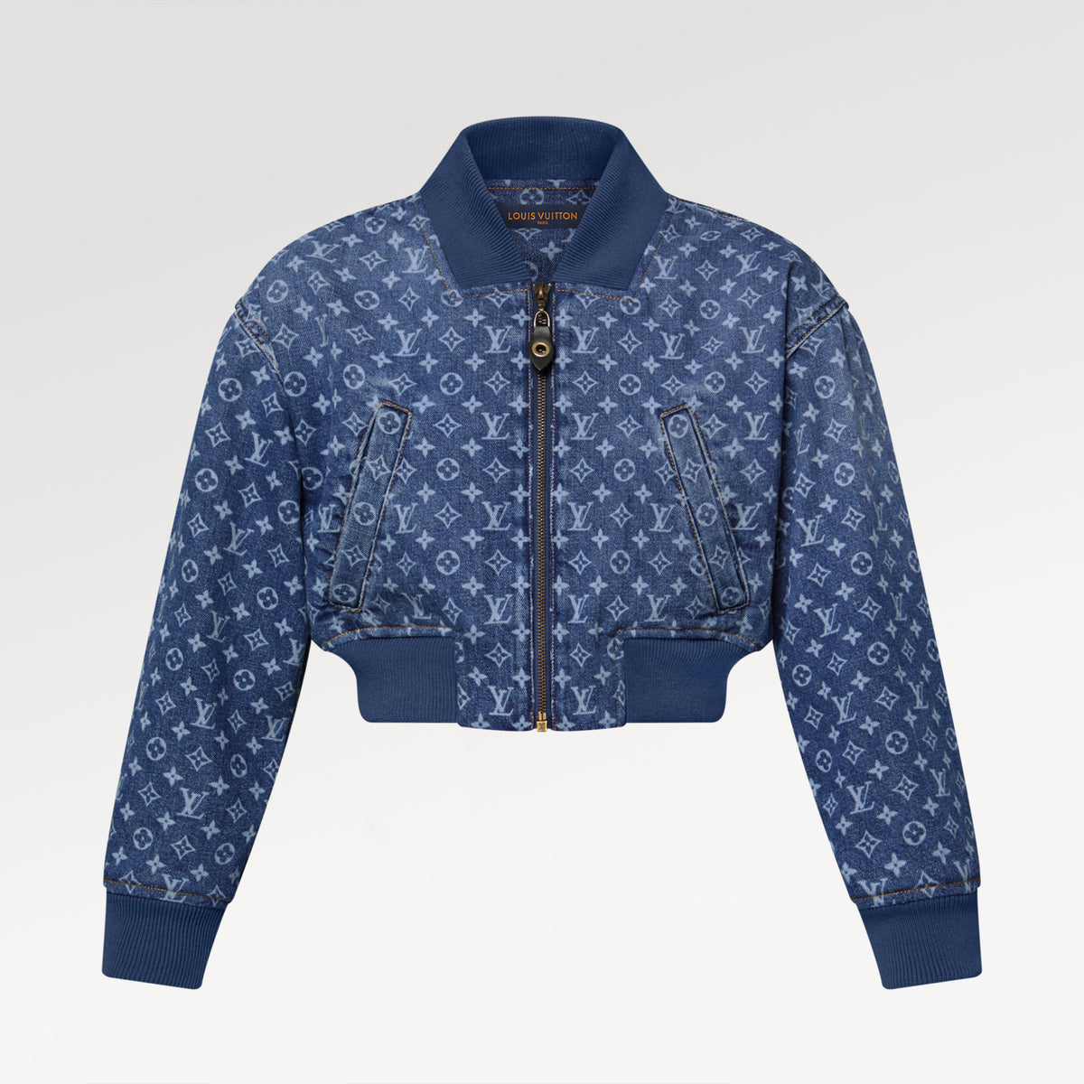 Louis Vuitton Monogram Denim Short Aviator Jacket Women's Luxury Fashion Elegant Short Zipper Denim Jacket #81449