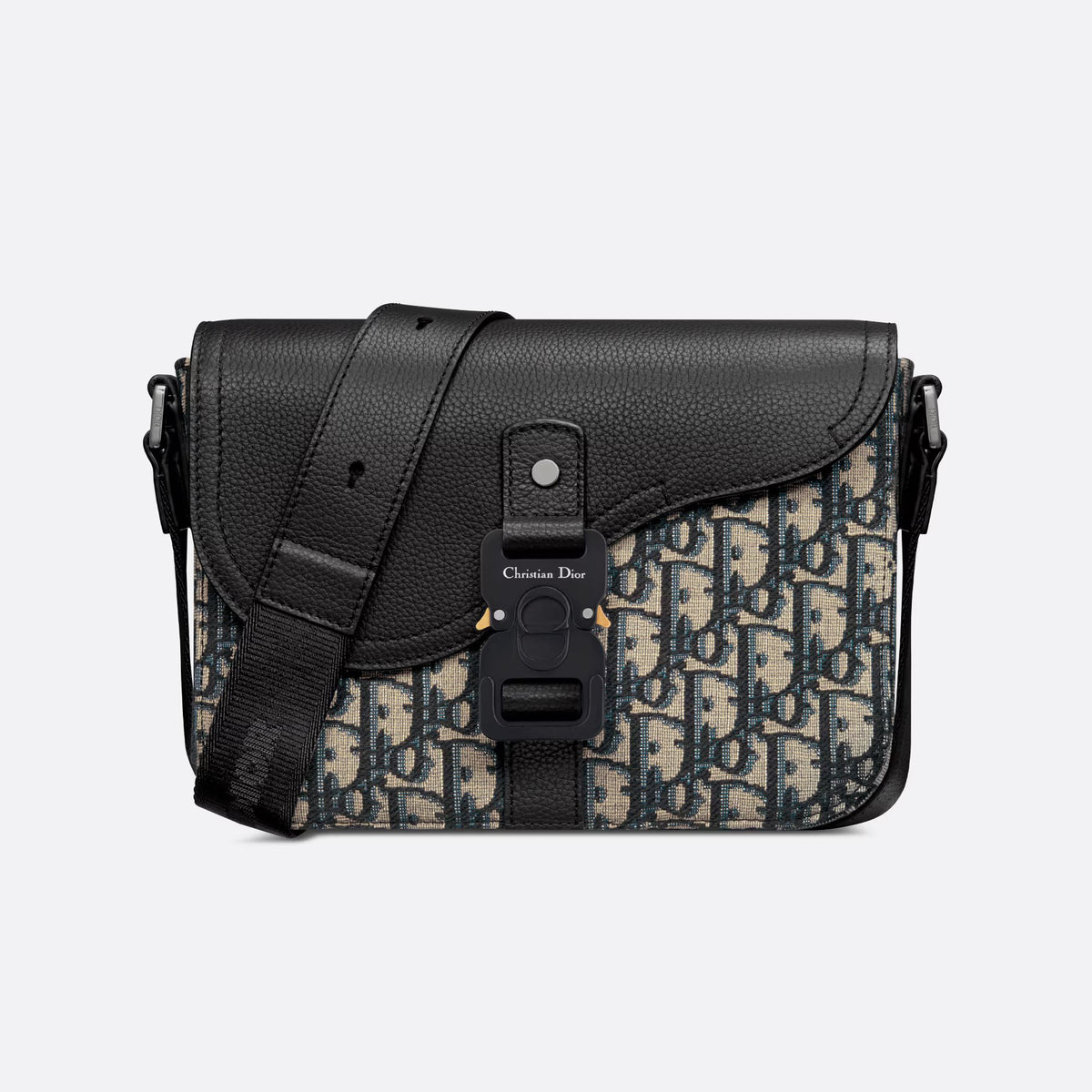 Dior Men's Adjustable Shoulder Strap Flap Closure Oblique Printed Grained Cowhide Saddle Bag Crossbody Shoulder Bags #99336