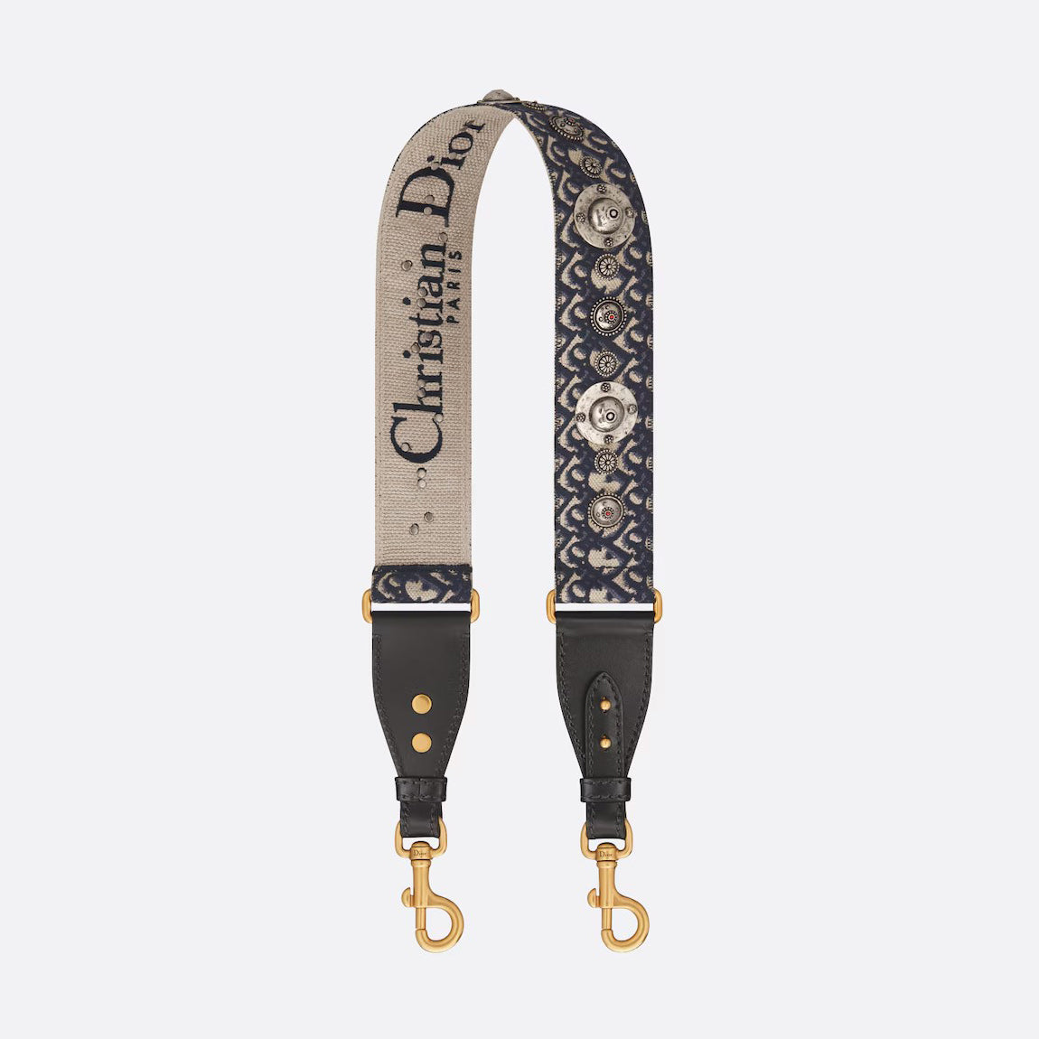 Dior Blue Dior Oblique Embroidery Shoulder Strap with Ring Adjustable Handbag Shoulder Strap #99353