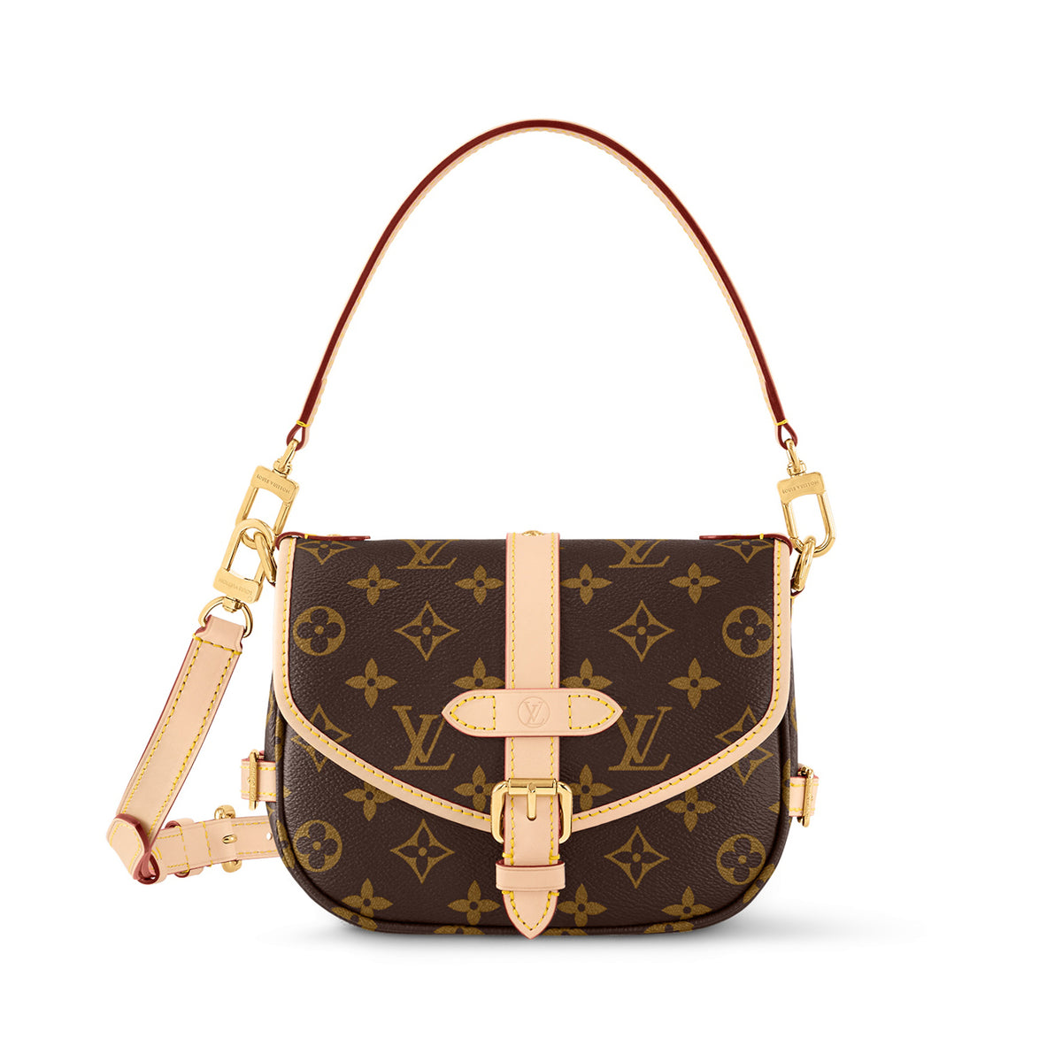 Louis Vuitton Ladies Brown Saumur BB Detachable Adjustable Shoulder Strap Coated Canvas Quilted Cowhide Shoulder Slanting Handbag Bag Bags #98113