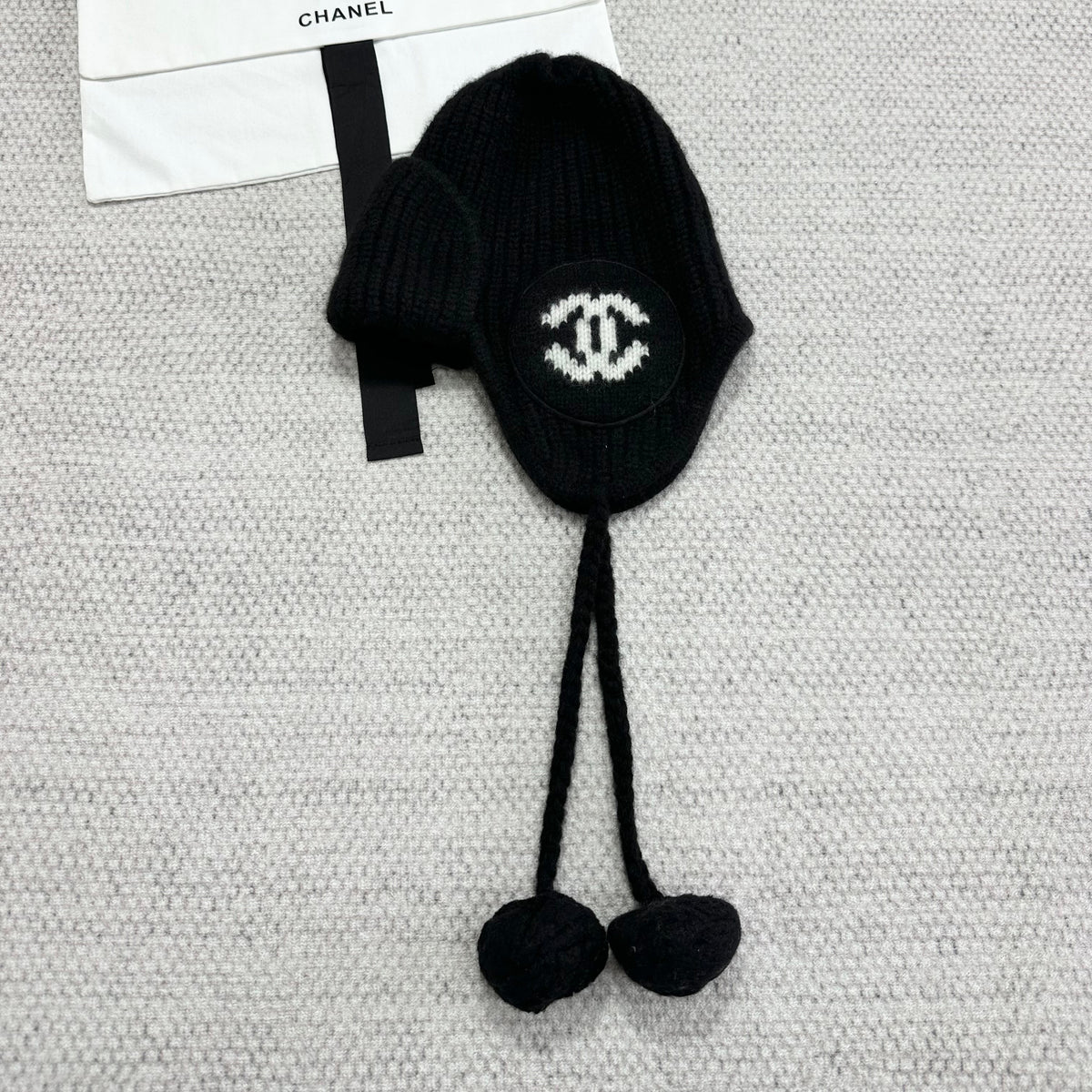 Chanel Women's Fall/Winter Fashion Casual Solid Color Double C Knit Pom Pom Hat Hat Accessories #78629