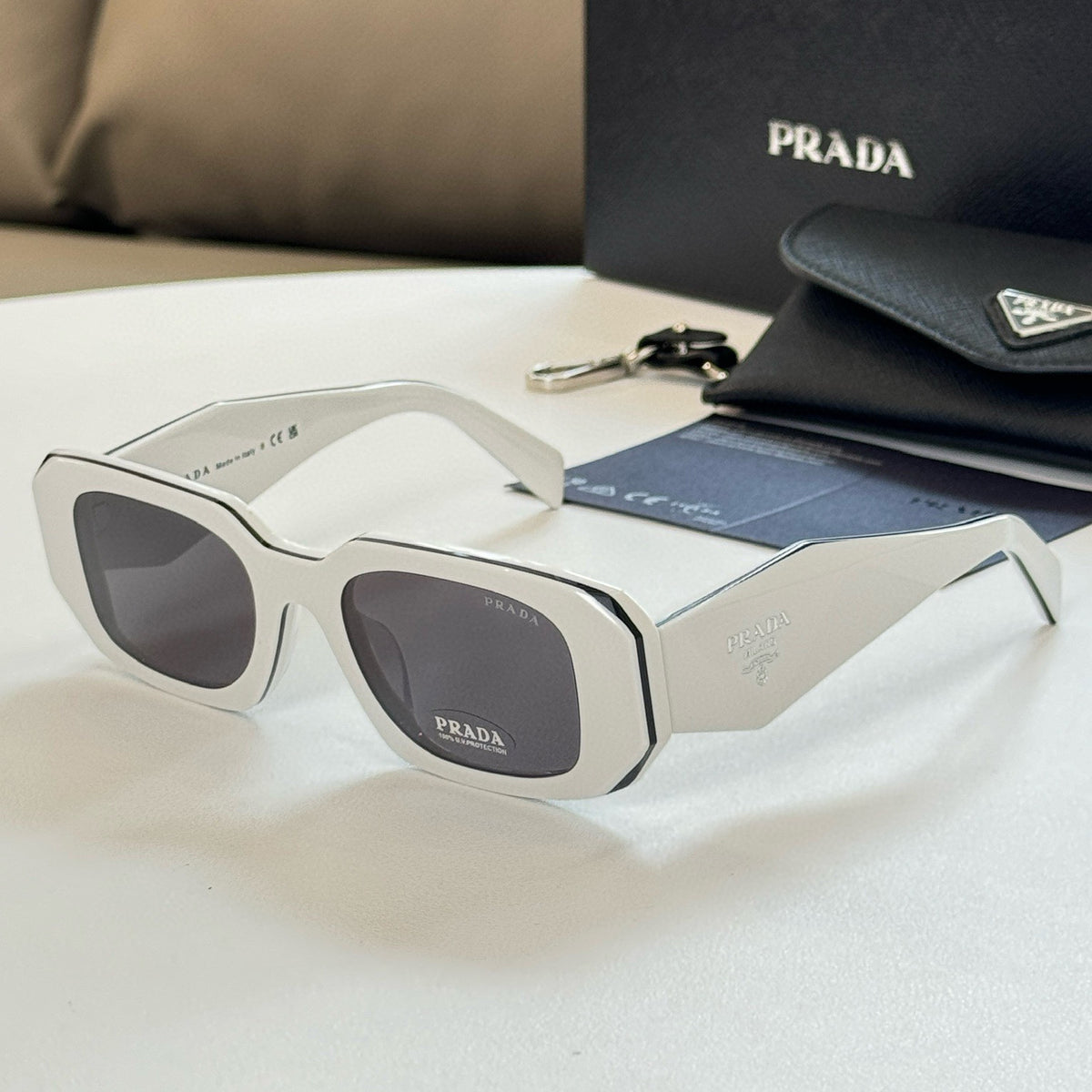 Prada Symbole Men's and Women's Solid Color Acetate Oval Sunglasses Eyeglasses Glasses #72493