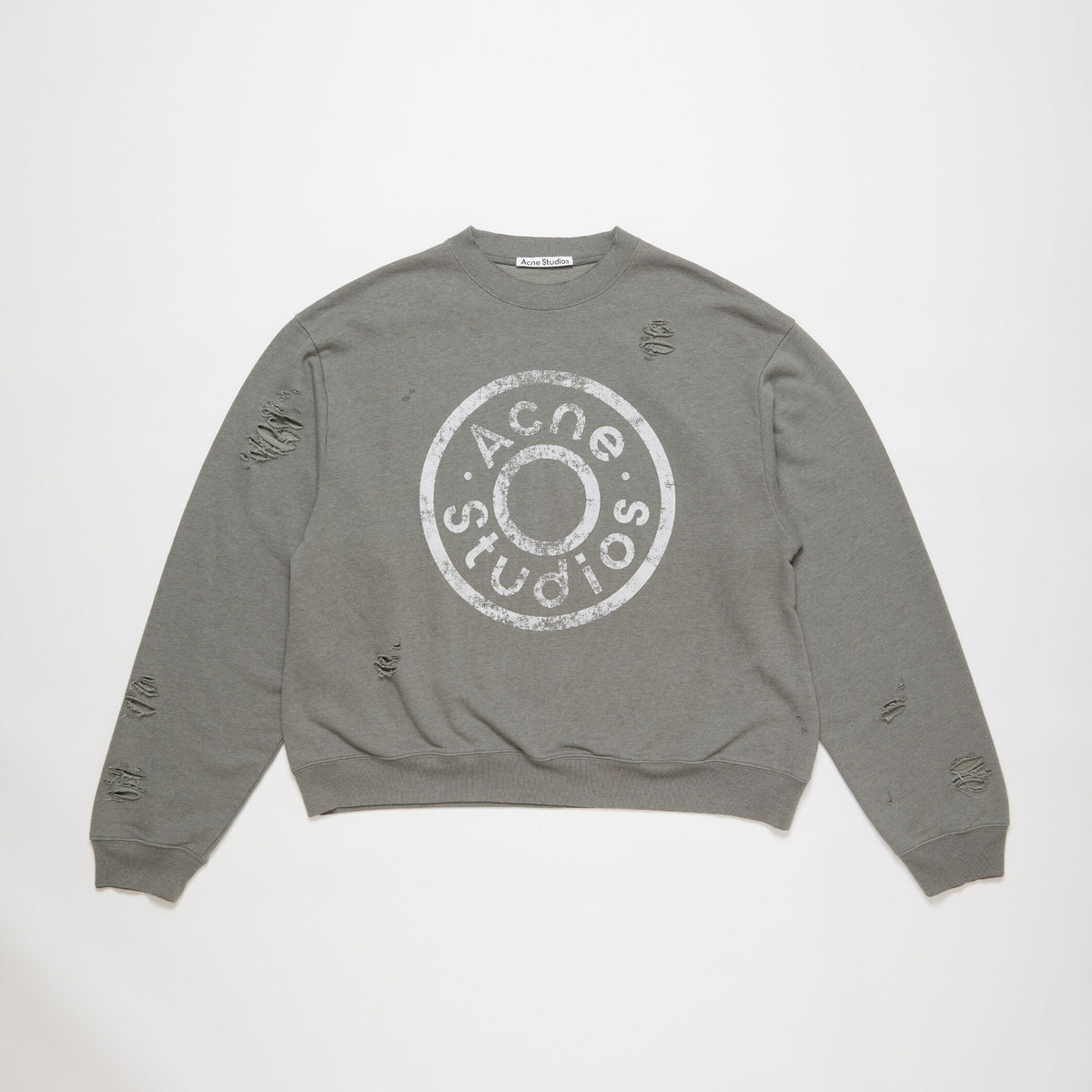 Acne Studios Men's And Women's Spring/fall Fashion Casual Crew Neck Pullover Distressed Vintage Logo Cotton Long Sleeve T-shirt #78449