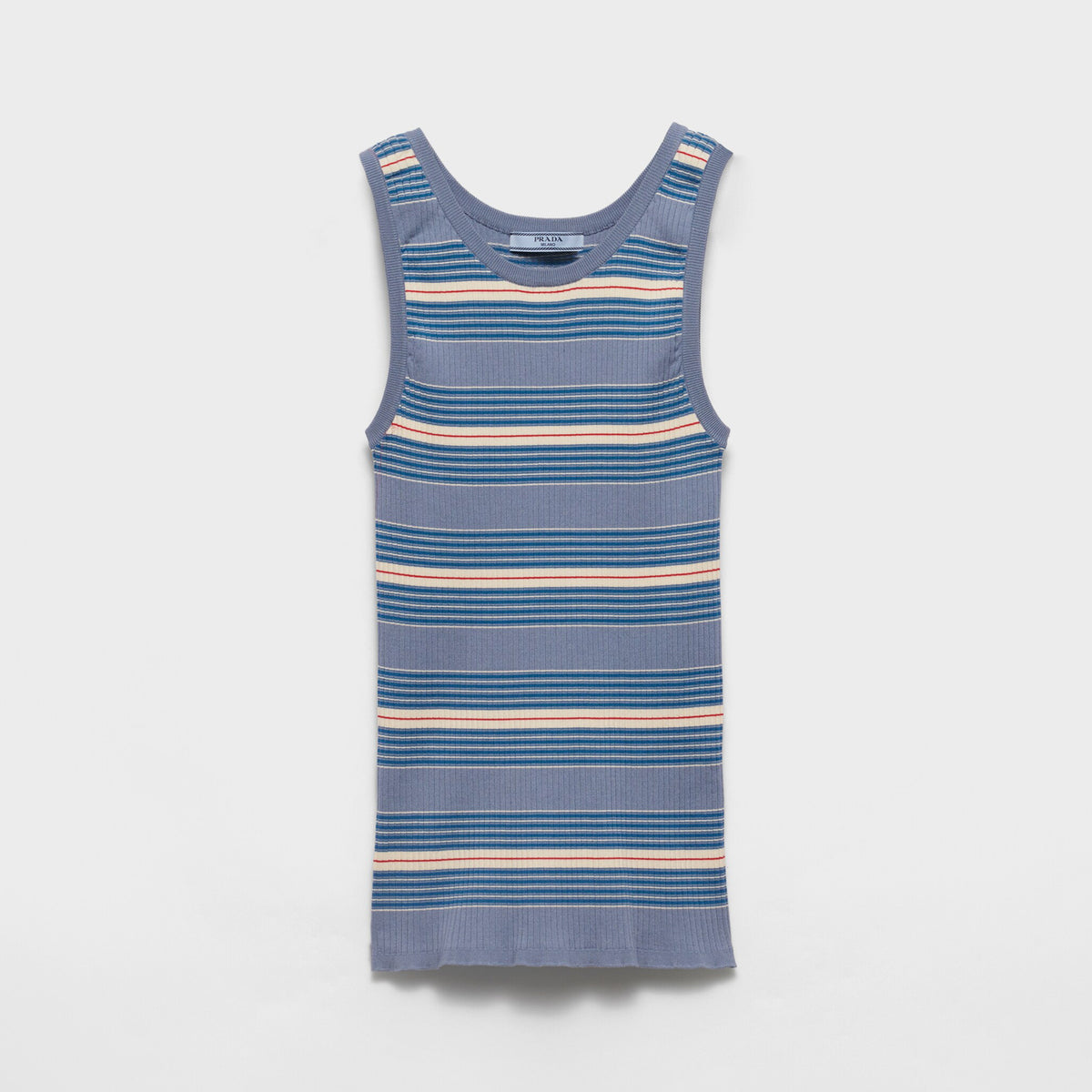 Prada Women's Summer Color Block Striped Print Knitted Sleeveless Tank Top #77155