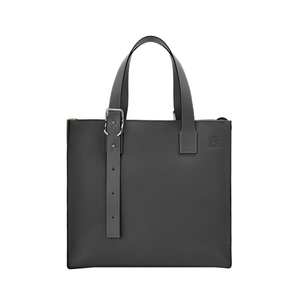 Loewe Men's Black Soft Grained Calfskin Leather Buckle Zipper Shoulder Crossbody Handbag Bag Bags #73831