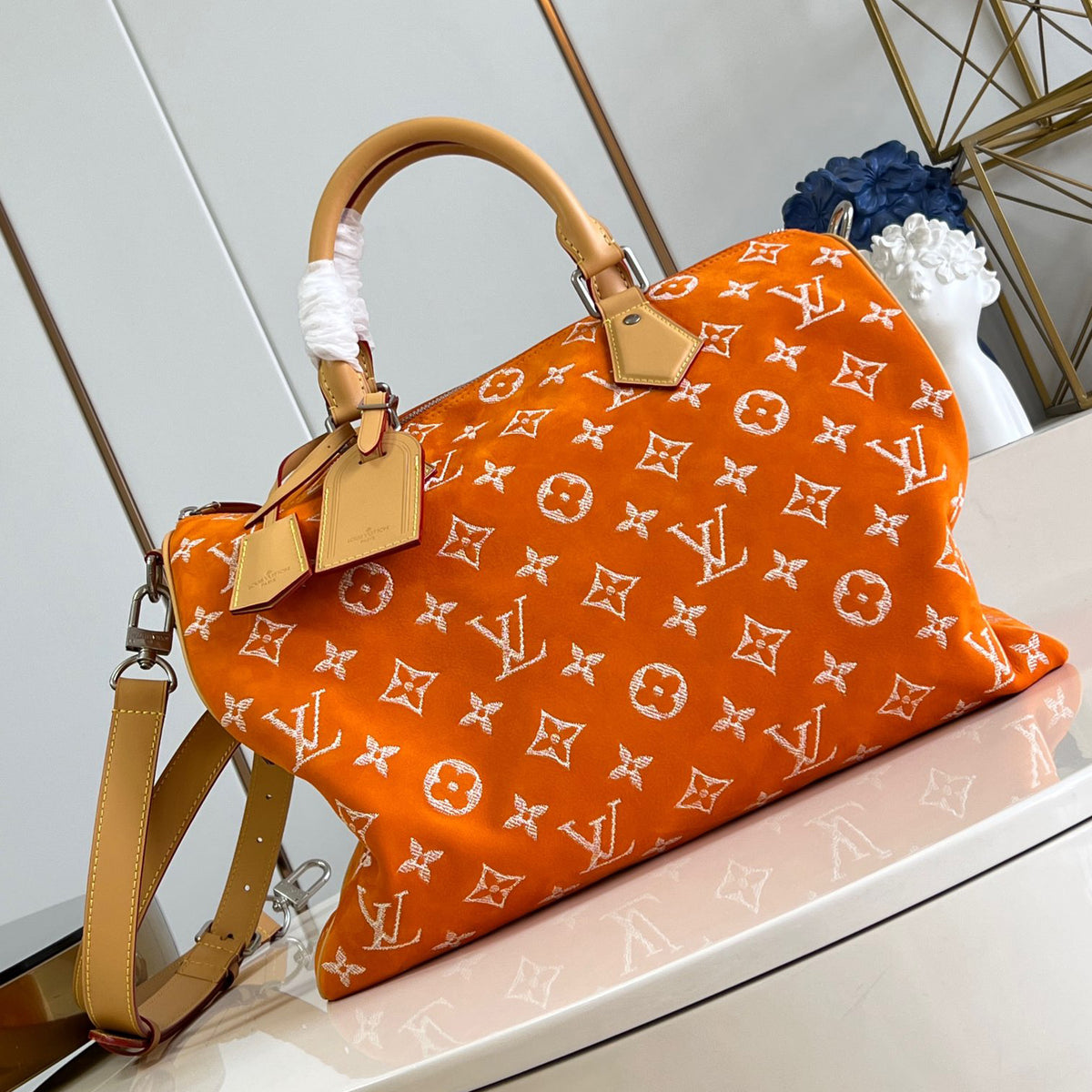 Louis Vuitton Speedy 40 Bandouli¨¨re Men's and Women's Checkerboard Printed Leather Single Shoulder Crossbody Tote Bag Travel Bags #73298