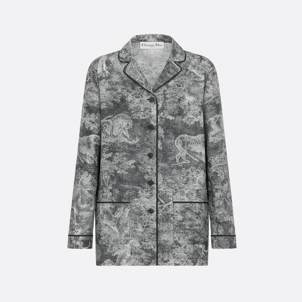 Dior Women's Spring/Summer/Fall Dioriviera Printed Loose Collar Long Sleeve Shirt Silk Elastic Waist Casual Straight Leg Pants Homewear Ngvp #2269