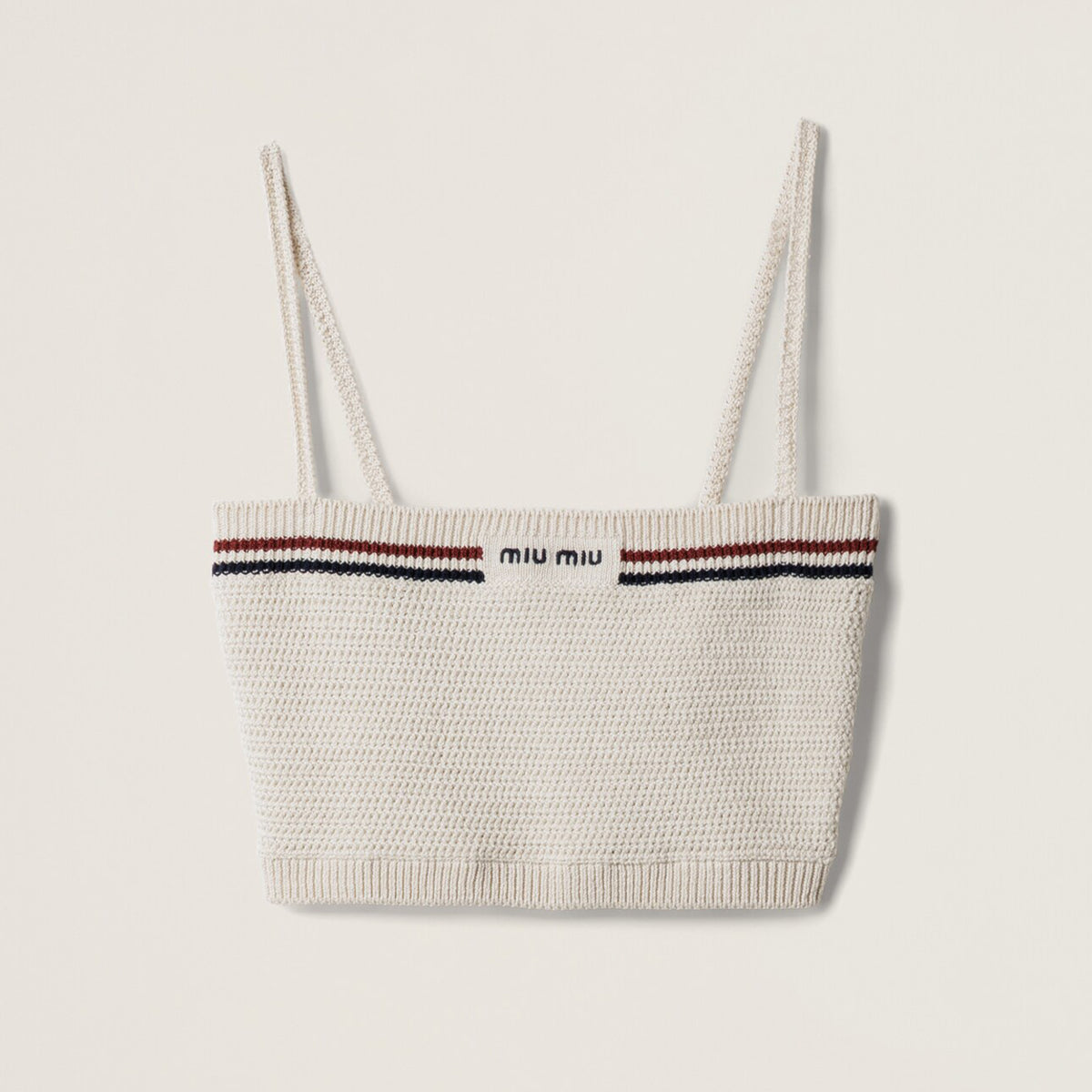 MiuMiu Women's Summer High Street Striped Knit Cotton Sleeveless Top Halter Casual Miniskirt #81289