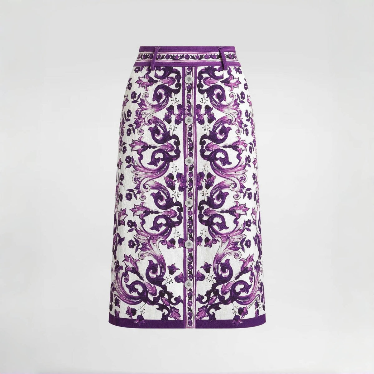 Dolce&Gabbana Women's High Street Summer Floral Print Zipper Fitted Casual Skirt #81492