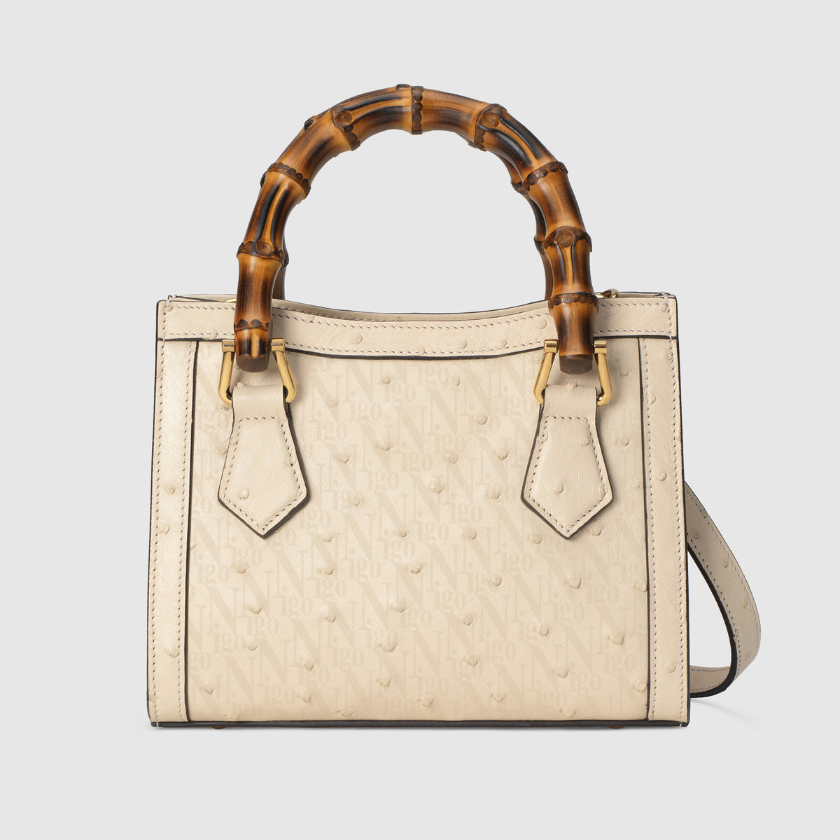 Gucci Slub Bamboo Ostrich Leather Tote Bag Bags #53354