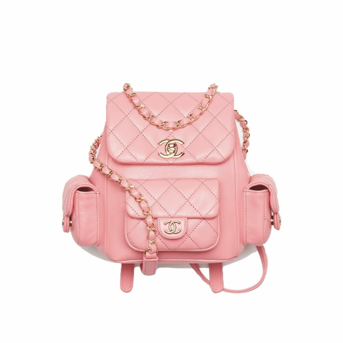 Chanel Leather Chain Backpack Bag #21786