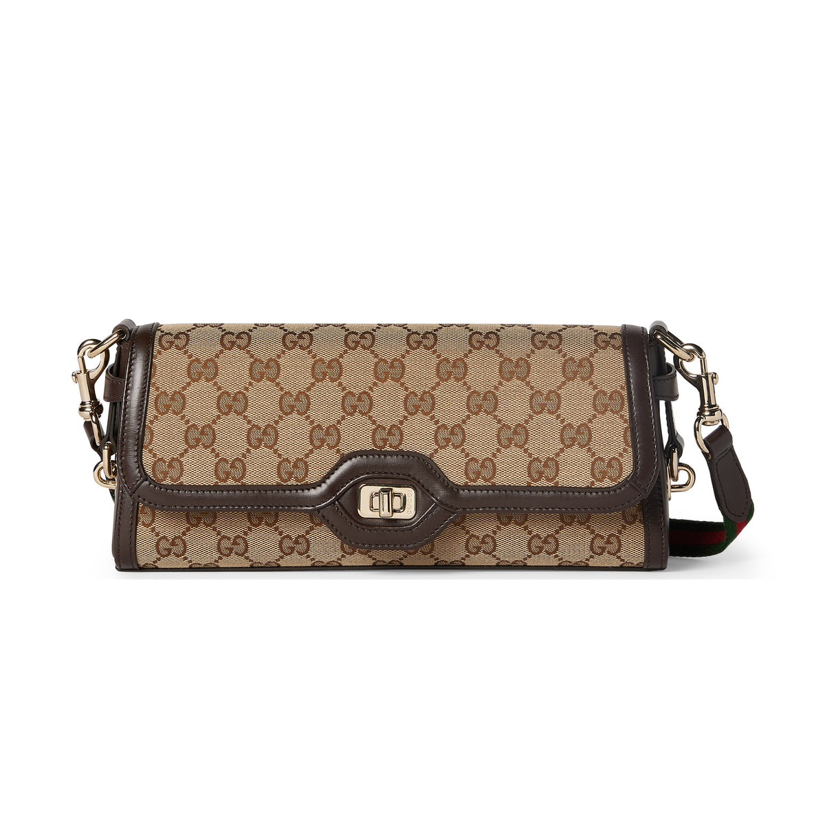 Gucci Women's Removable Shoulder Strap Swivel Zipper Closure Canvas with Leather Crossbody Shoulder Bag Bags #98885
