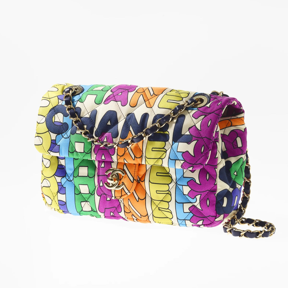 chanel Multicolored Print Fabric Shoulder Bag bags #53484