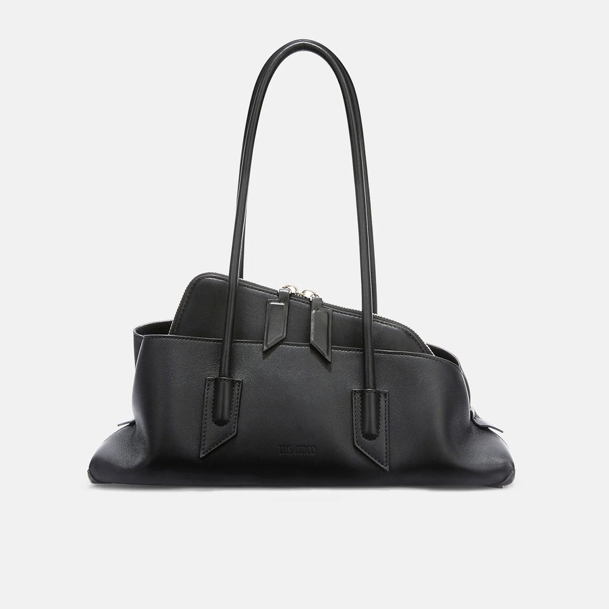 The Attico ''la Passeggiata Small'' Black Top Handle Women's Spring And Summer Fashion Shaped Clutch Bag Underarm Bag Fashion Design Modern Bags Ngvp #1721