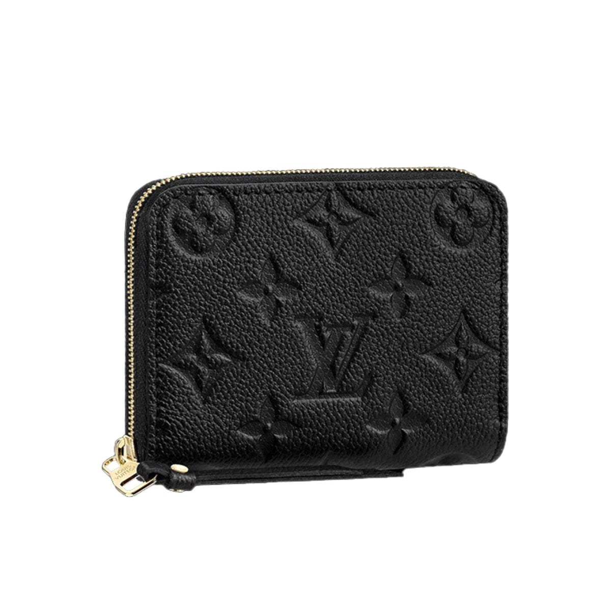 Louis Vuitton Zippy Men's and Women's Black Old Flower Embossed Zipper Soft Grain Cowhide Wallet Bag Bags #72233