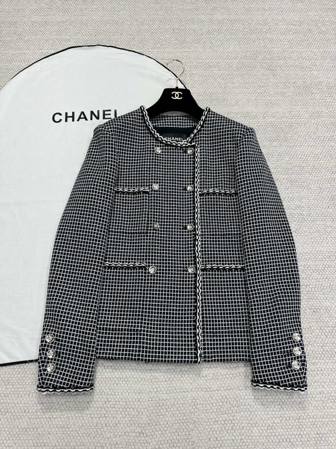 Chanel Tweed Plaid Jacket #336536