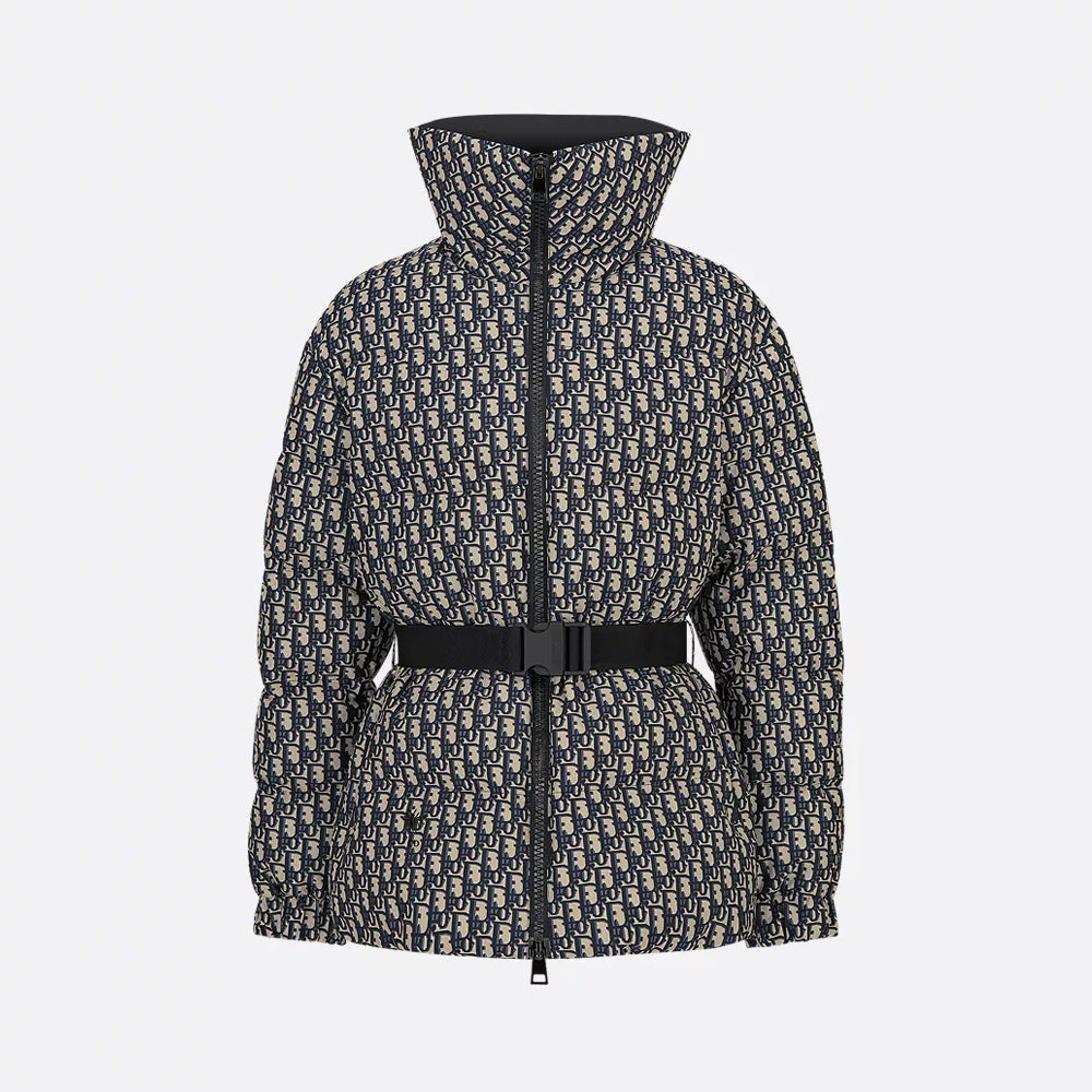 Dior DiorAlps Women's Winter Fashion Casual Twill Print Belted High-Neck Zipper Cotton Jacket #78982